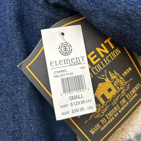 Element Eden Blue Denim and shearling Jacket - Picture 5 of 9